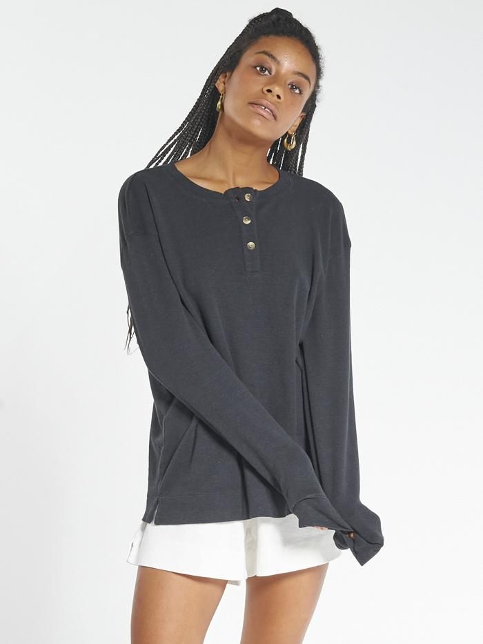 Division Long Sleeve Henley - Black sold by Thrills product image thumbnail 3