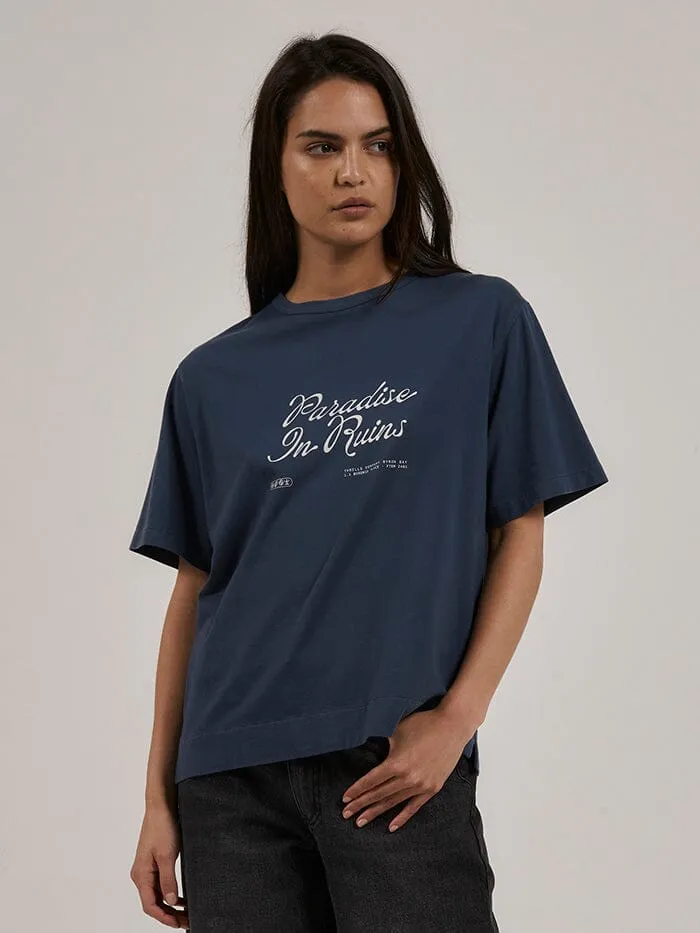 Paradise Script Box Tee - New Teal sold by Thrills