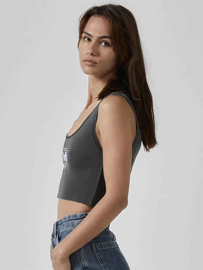 King Of Thrills Crop Rib Singlet - Merch Black sold by Thrills product image thumbnail 4