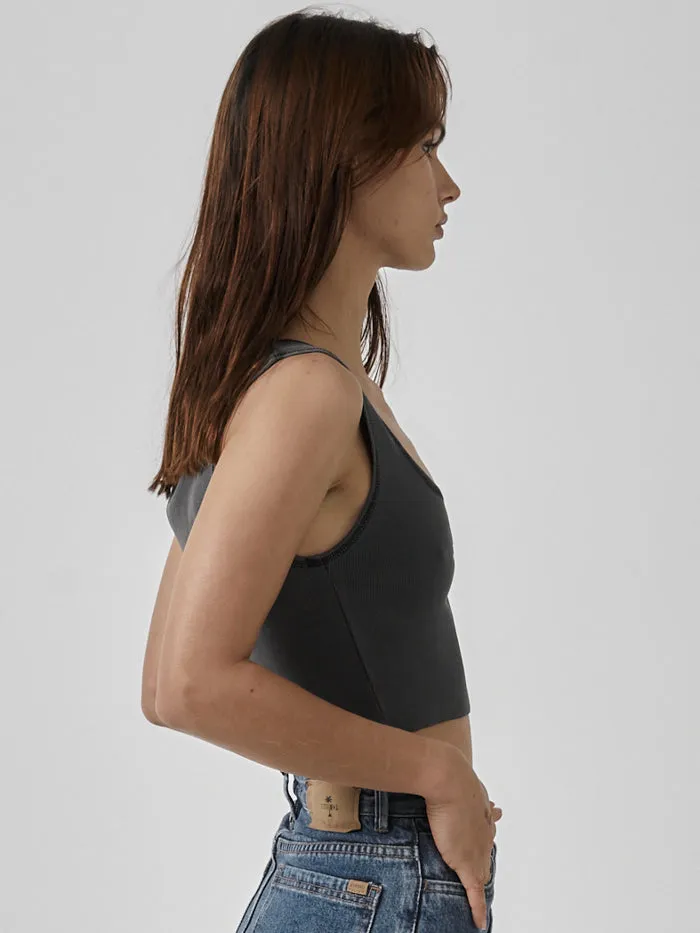 King Of Thrills Crop Rib Singlet - Merch Black sold by Thrills product image thumbnail 3