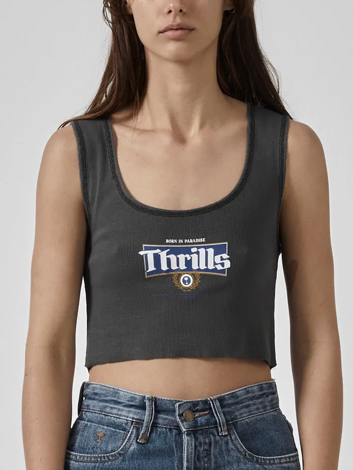 King Of Thrills Crop Rib Singlet - Merch Black sold by Thrills product image thumbnail 5