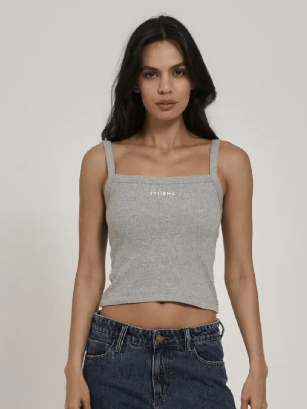 Minimal Thrills Rib Singlet - Grey Marle sold by Thrills
