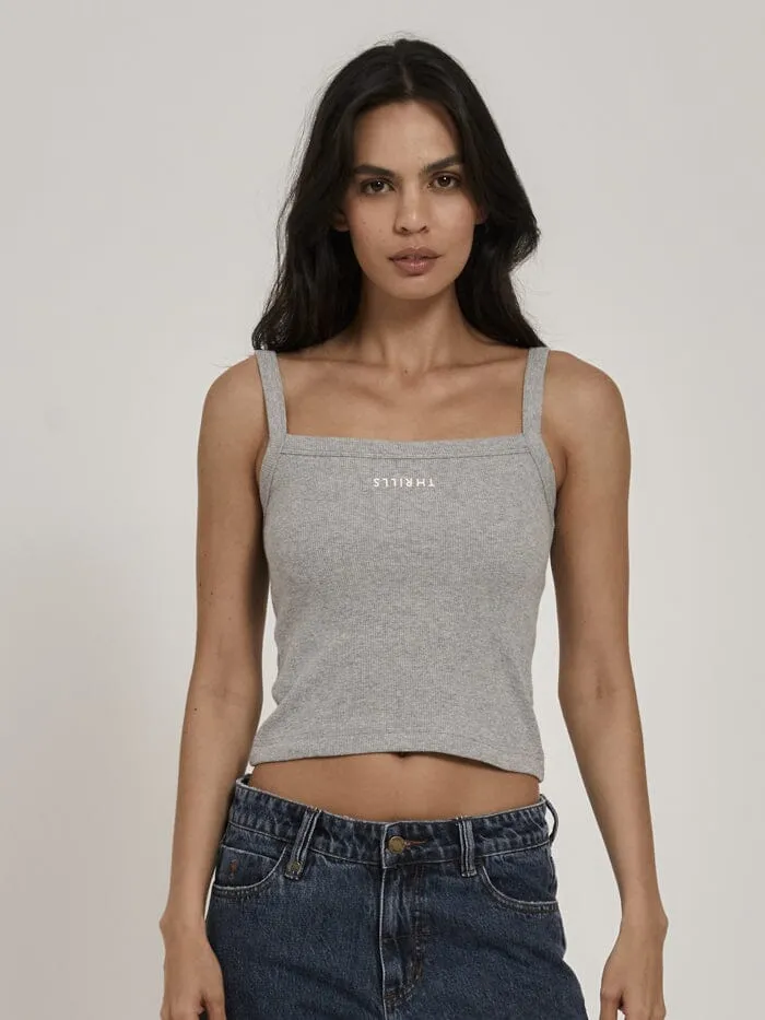 Minimal Thrills Rib Singlet - Grey Marle sold by Thrills
