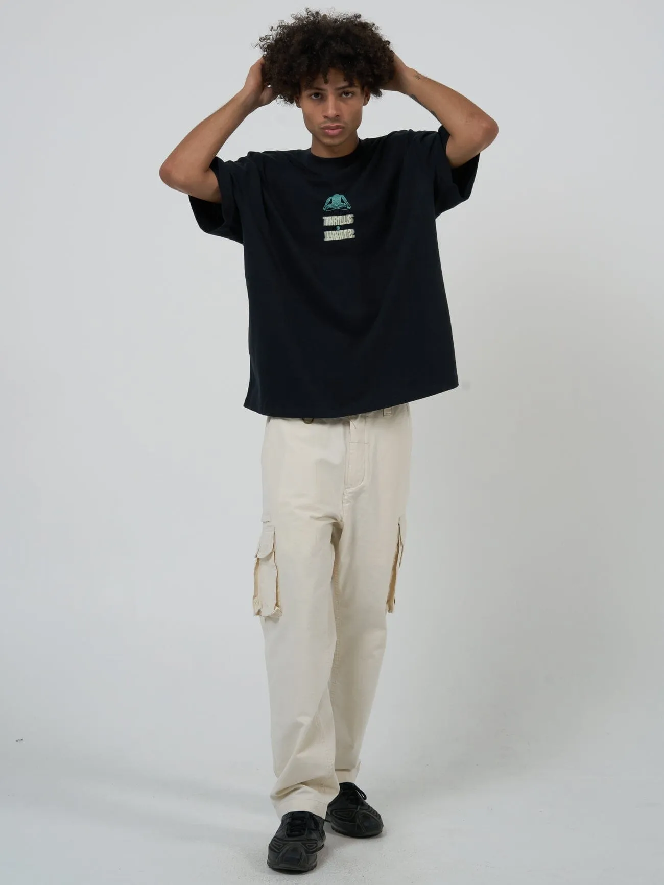 Levitation Box Fit Oversize Tee - Washed Black sold by Thrills product image thumbnail 5