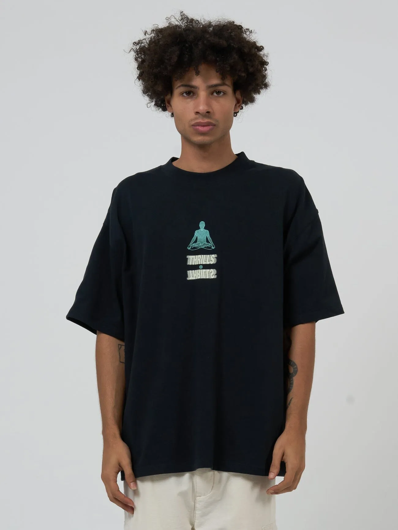 Levitation Box Fit Oversize Tee - Washed Black sold by Thrills