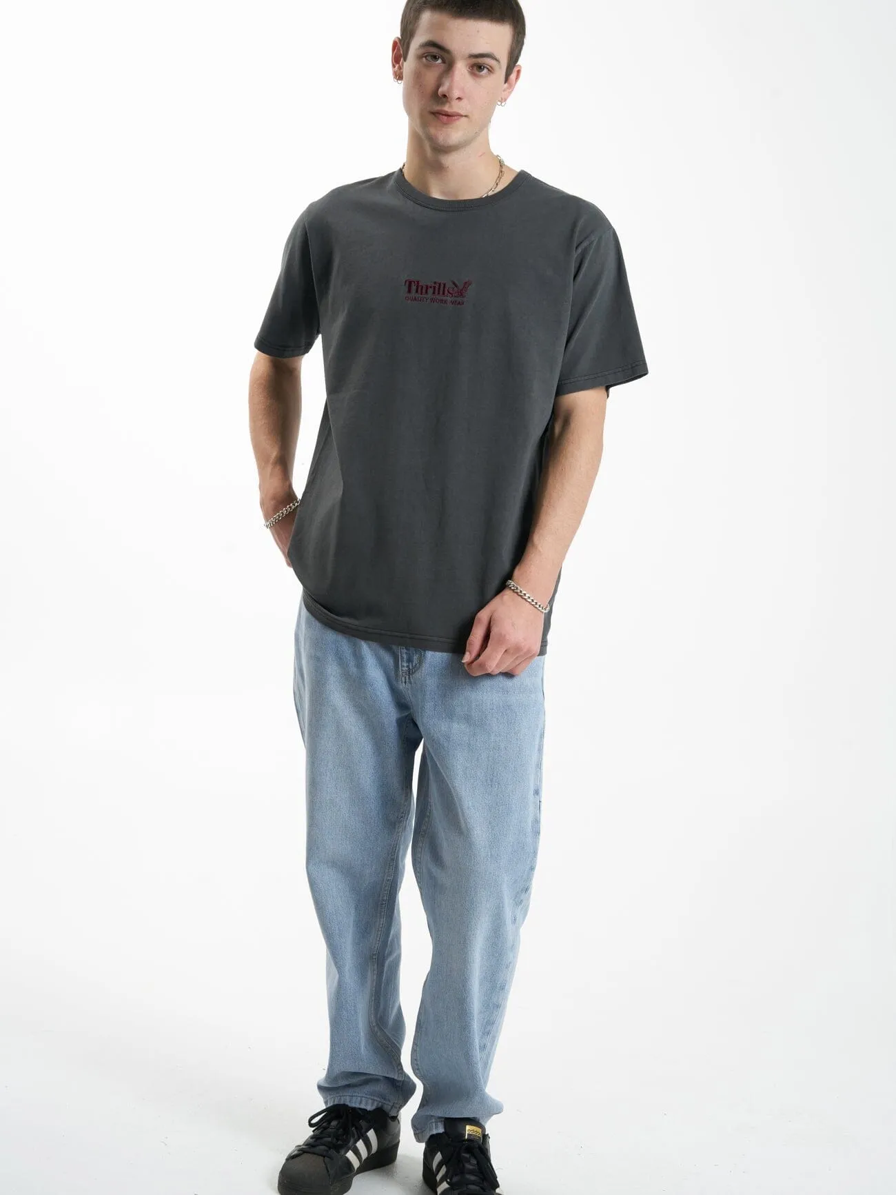 Thrills Workwear Embro Merch Fit Tee - Merch Black sold by Thrills product image thumbnail 5