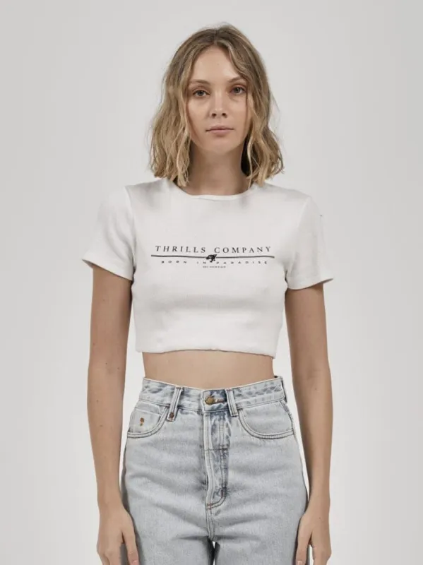 One For All Crop Baby Tee - Dirty White sold by Thrills