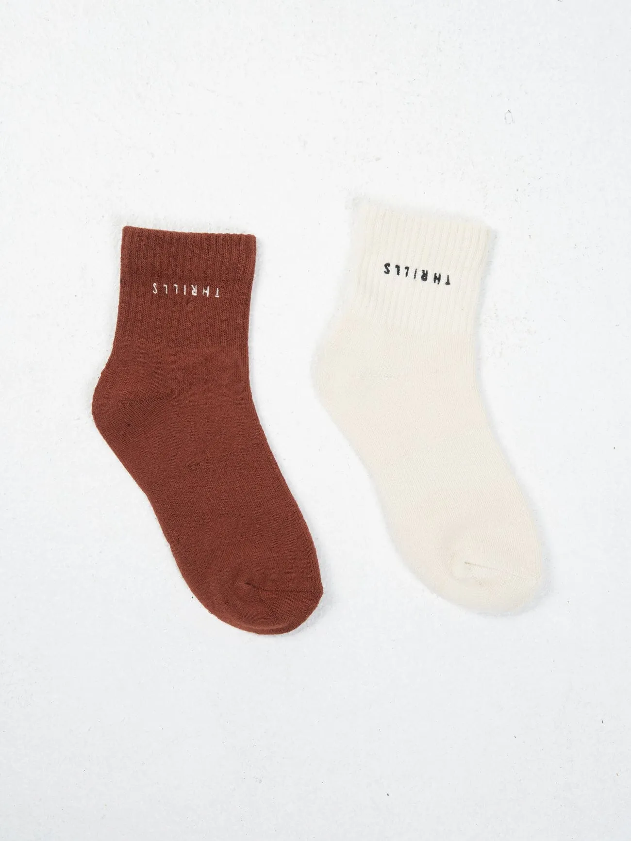 Minimal Thrills 2 Pack Sock - Tofu - Chestnut sold by Thrills
