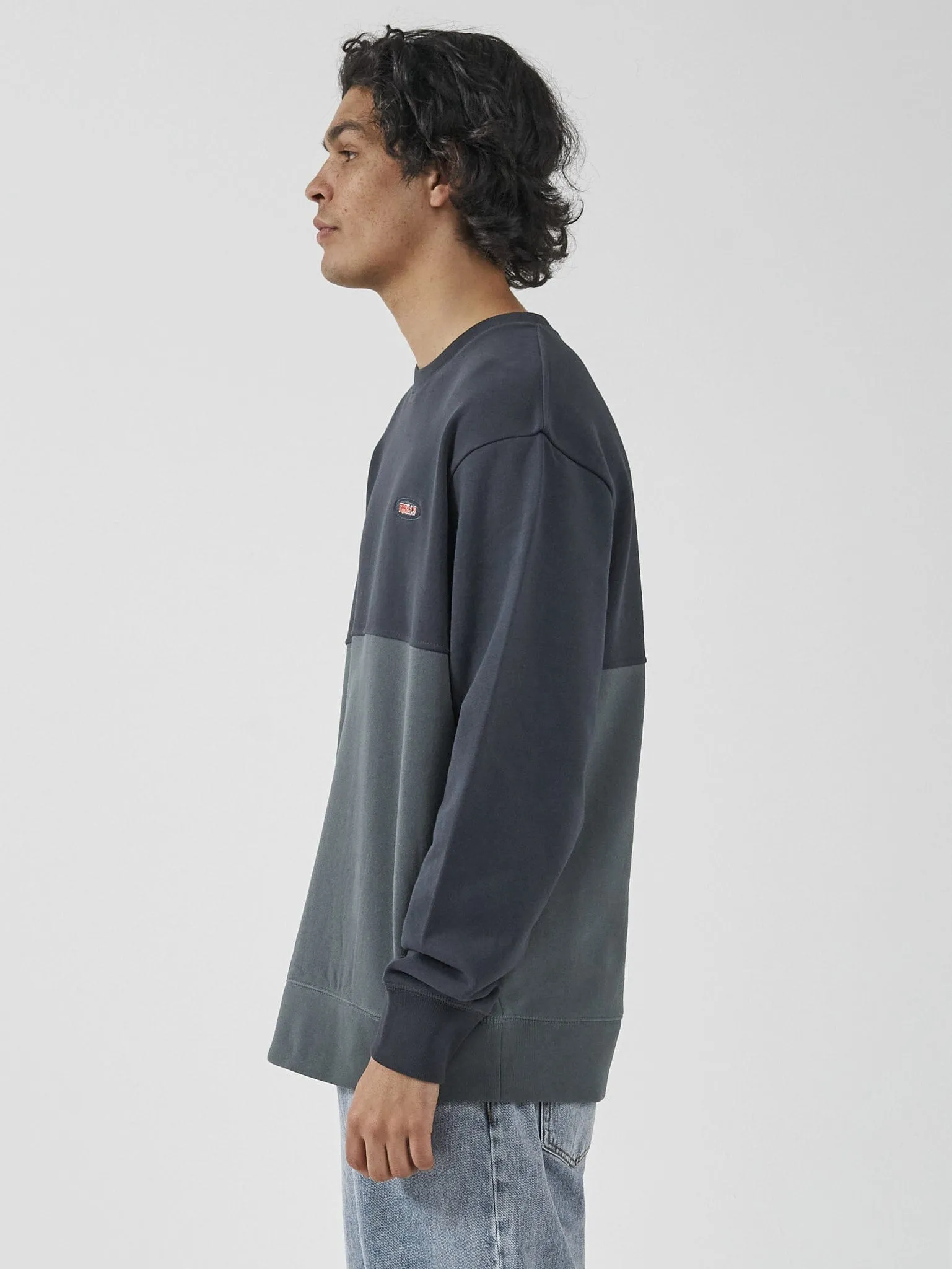 Knowledge Oversize Panel Crew Fleece - Total Eclipse sold by Thrills product image thumbnail 4