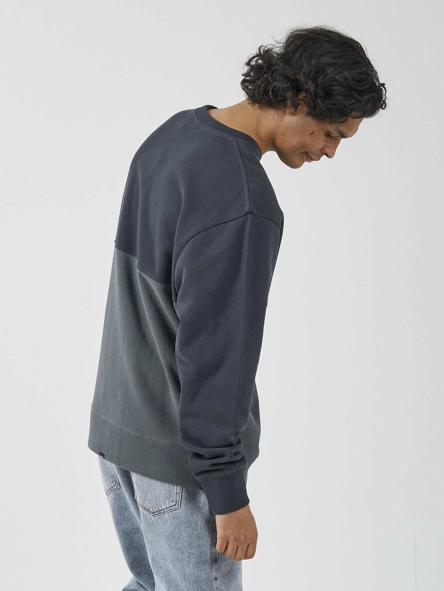 Knowledge Oversize Panel Crew Fleece - Total Eclipse sold by Thrills product image thumbnail 3