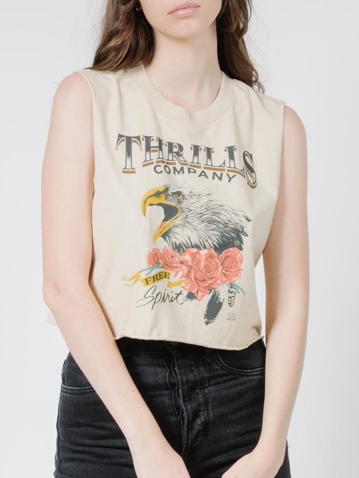 Rose Spirit Crop Muscle - Thrift White sold by Thrills