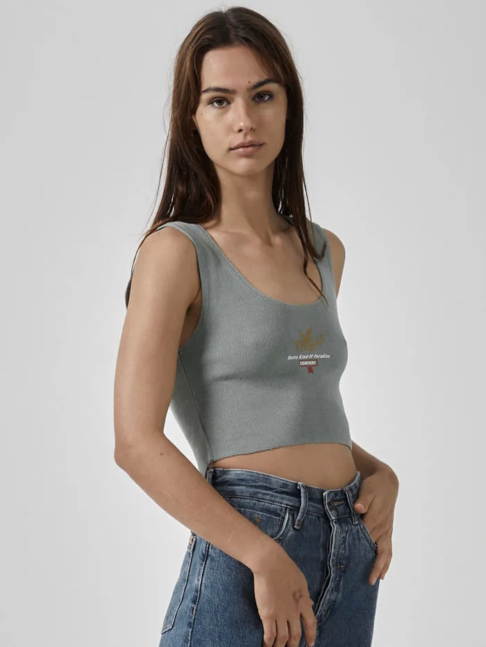 Golden Paradise Crop Rib Singlet - Sea Glass sold by Thrills product image thumbnail 4