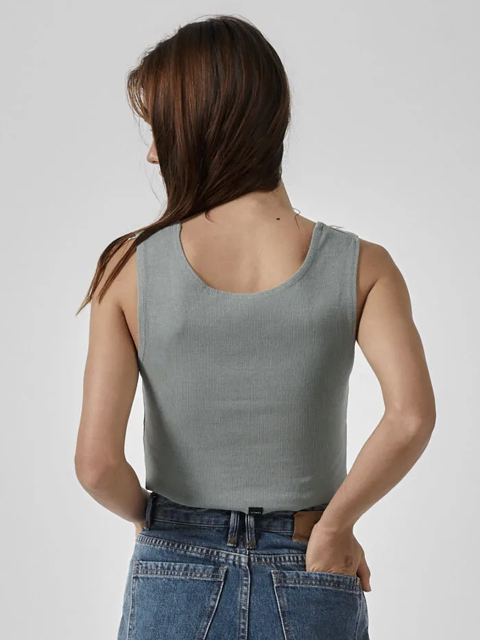 Golden Paradise Crop Rib Singlet - Sea Glass sold by Thrills product image thumbnail 2