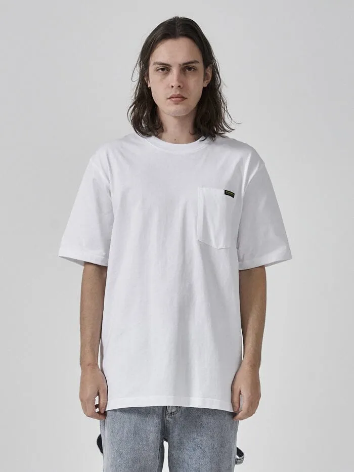 Hard Yakka x Thrills On The Level Oversize Fit Pocket Tee - White sold by Thrills