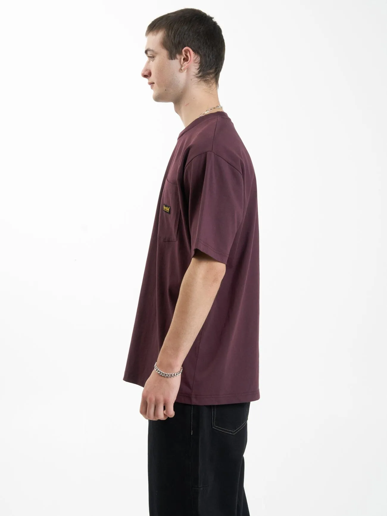 Thrills Union Oversize Fit Pocket Tee - Wine sold by Thrills product image thumbnail 3