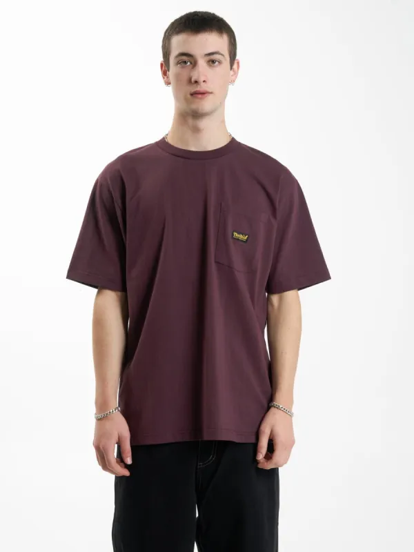 Thrills Union Oversize Fit Pocket Tee - Wine sold by Thrills
