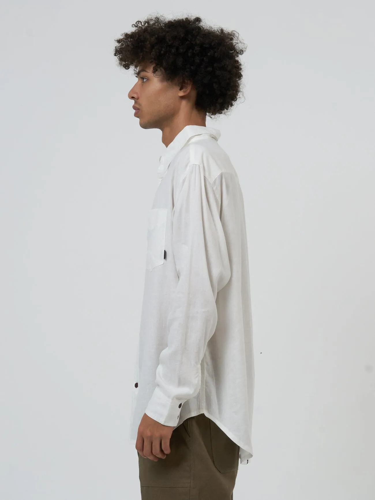 Hemp Minimal Thrills Oversize Long Sleeve Shirt - Dirty White sold by Thrills product image thumbnail 4
