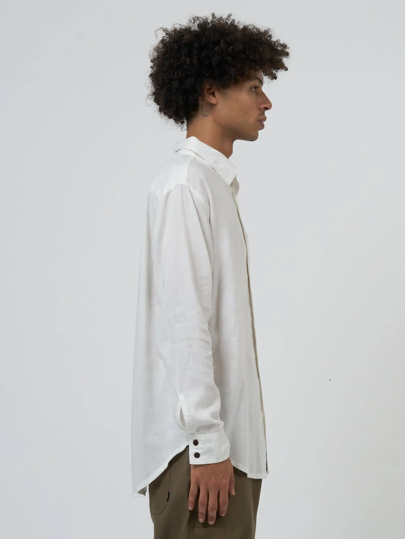 Hemp Minimal Thrills Oversize Long Sleeve Shirt - Dirty White sold by Thrills product image thumbnail 3