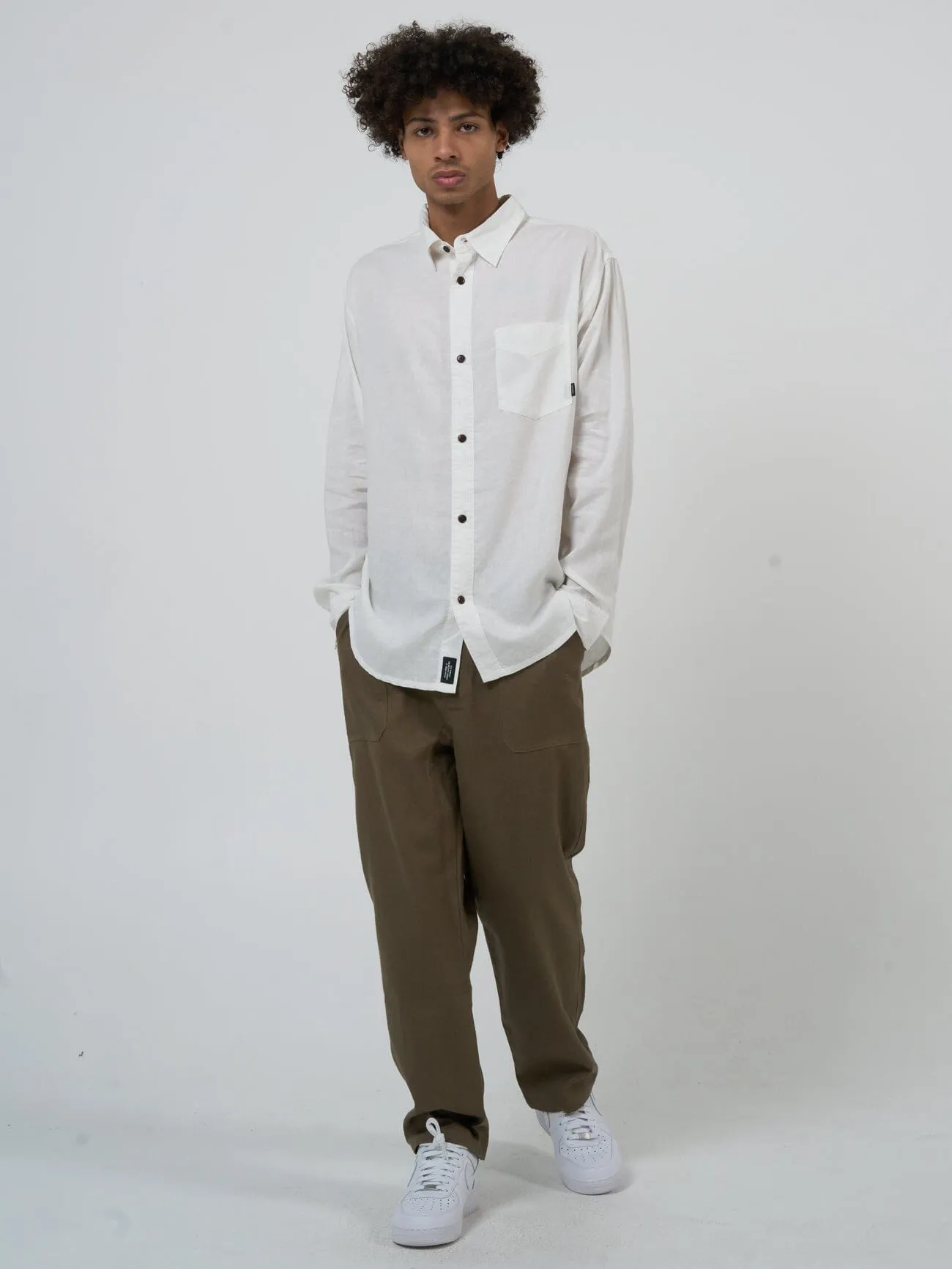 Hemp Minimal Thrills Oversize Long Sleeve Shirt - Dirty White sold by Thrills product image thumbnail 5
