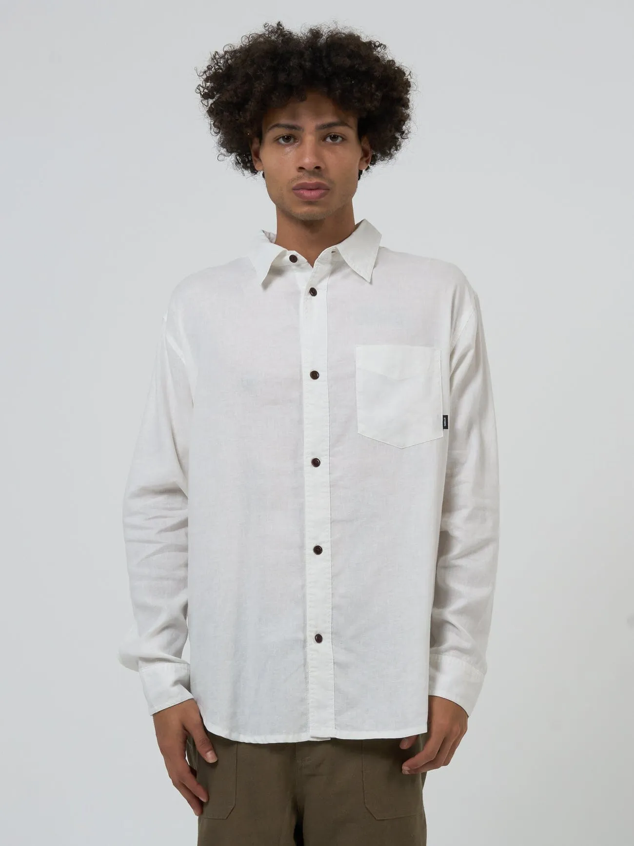 Hemp Minimal Thrills Oversize Long Sleeve Shirt - Dirty White sold by Thrills