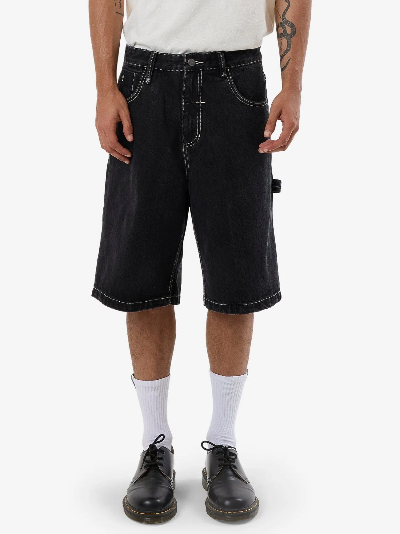 Big Slacker Denim Short - Aged Black sold by Thrills
