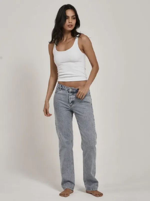 Saskia Low Straight Jean - Garage Blue sold by Thrills