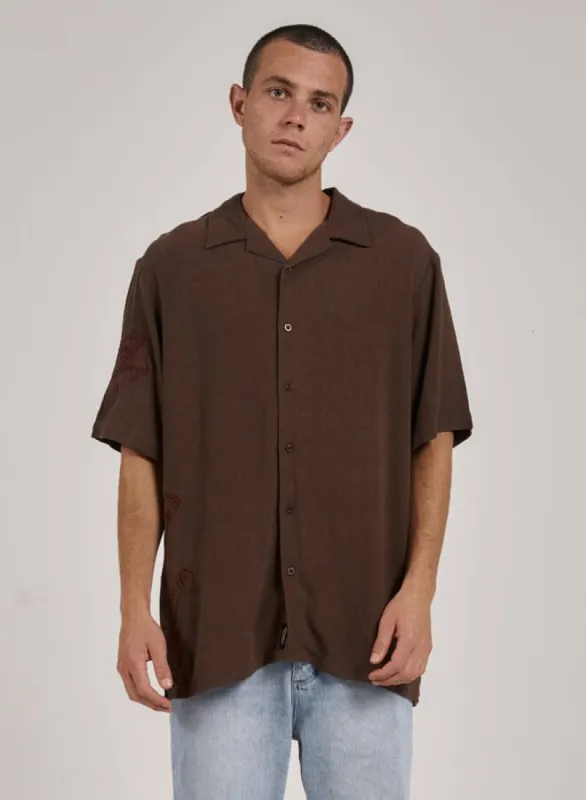 Natural Effects Bowling Shirt - Postal Brown sold by Thrills