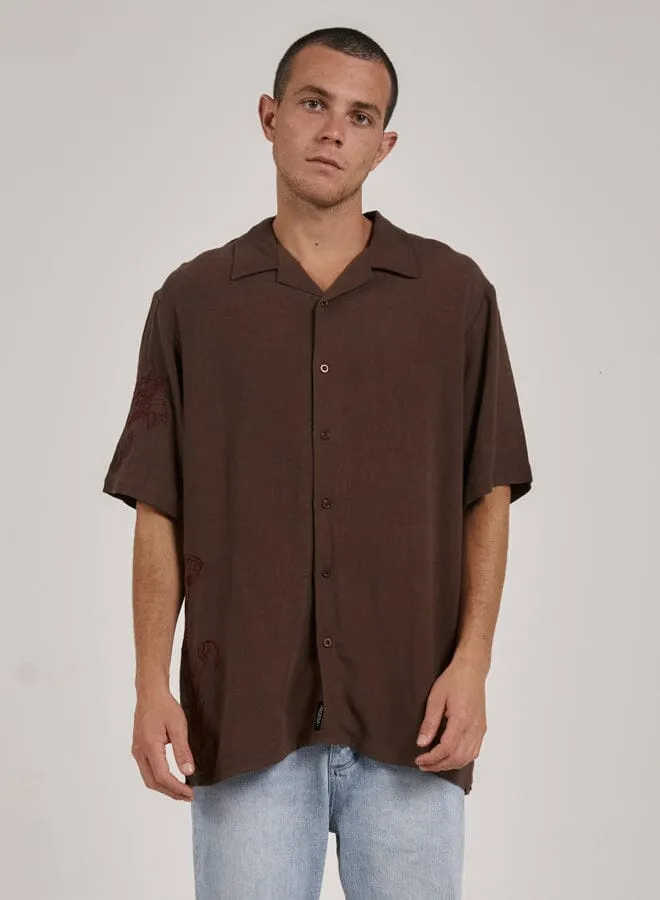 Natural Effects Bowling Shirt - Postal Brown sold by Thrills