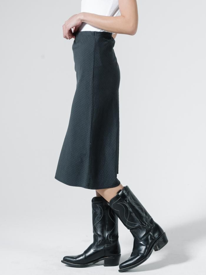 Windowpane Bias Skirt - Washed Black sold by Thrills product image thumbnail 3