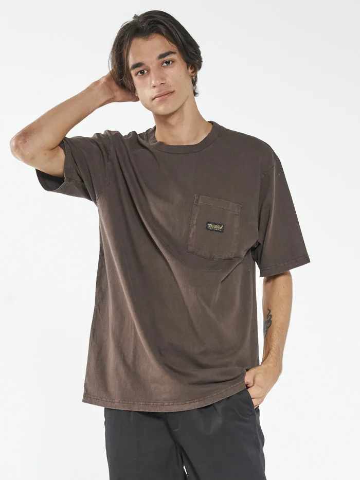 Thrills Union Oversize Fit Pocket Tee - Postal Brown sold by Thrills