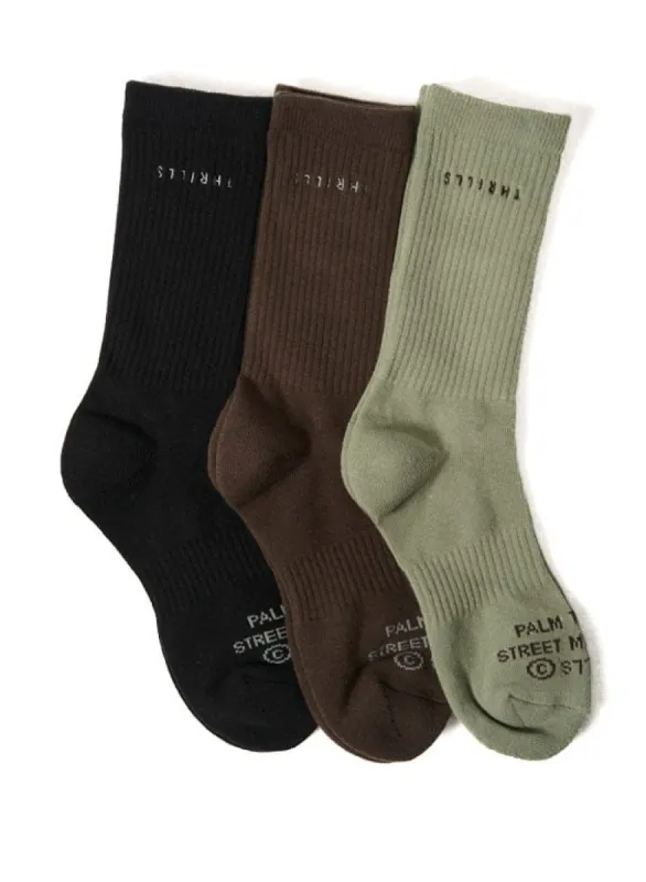 Minimal Thrills 3 Pack Sock - Seaglass Green / Merch Black /  Canteen sold by Thrills