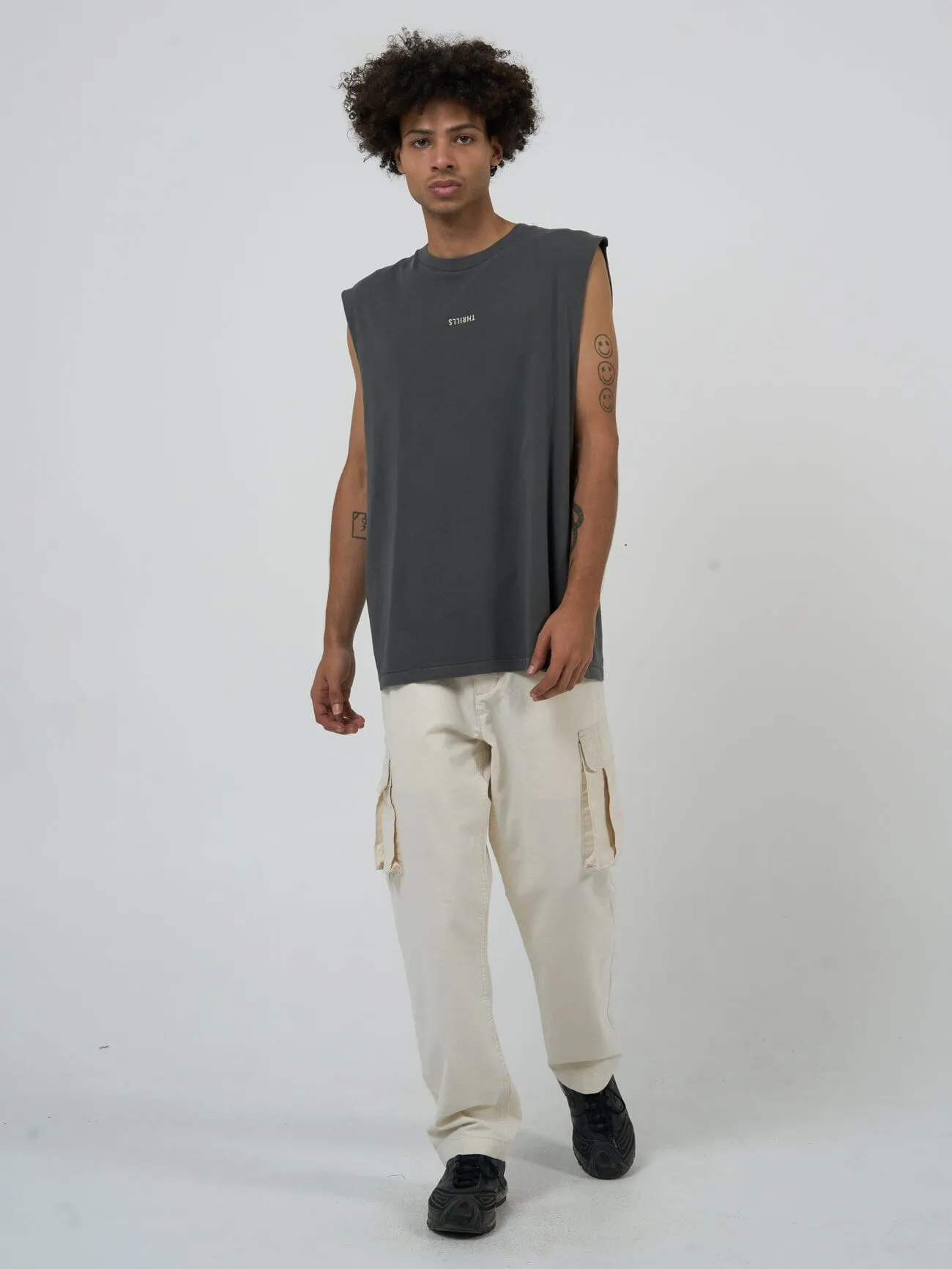 Minimal Thrills Merch Fit Muscle Tee - Merch Black sold by Thrills product image thumbnail 5