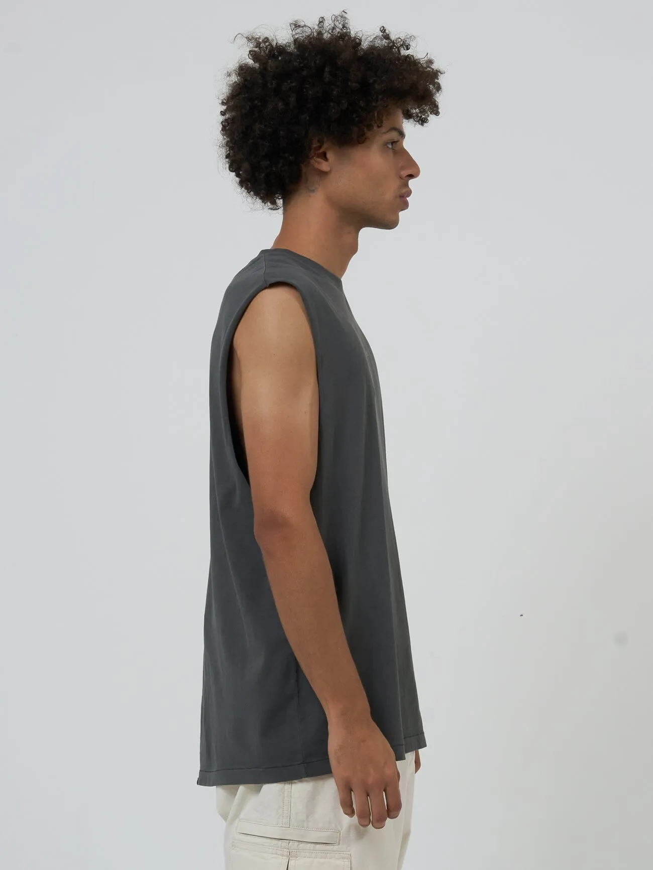 Minimal Thrills Merch Fit Muscle Tee - Merch Black sold by Thrills product image thumbnail 3