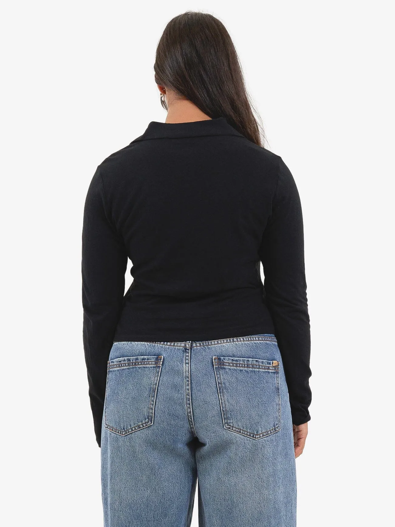 Hemp Collared Long Sleeve - Black sold by Thrills product image thumbnail 3