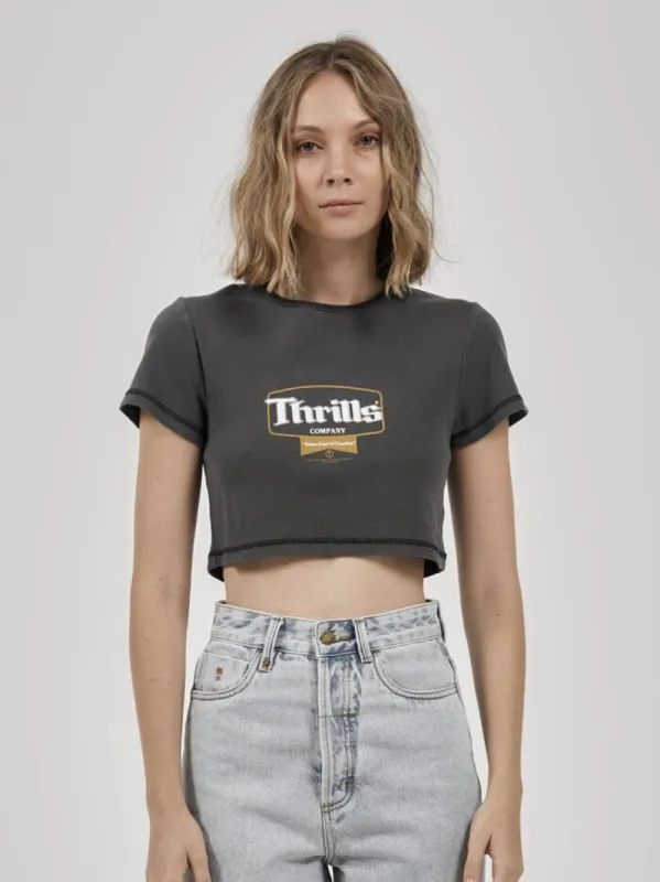 Gold Ribbon Crop Baby Tee - Merch Black sold by Thrills
