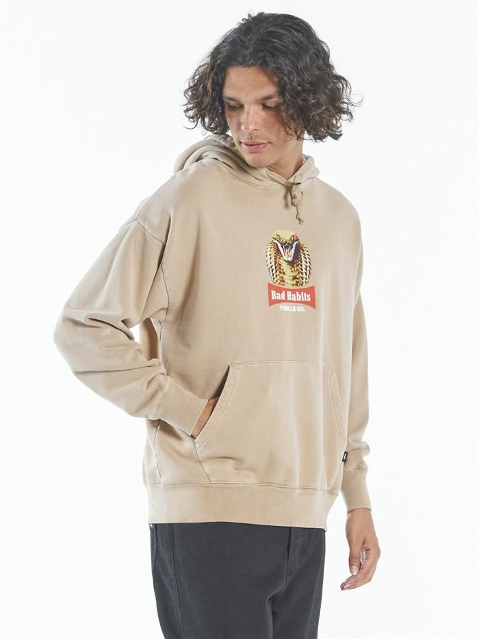 King Habits Slouch Pull On Hood - Washed Tan sold by Thrills