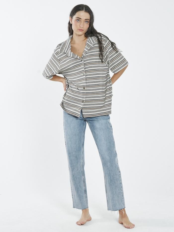 Indie Stripe Bowling Shirt - Heritage White sold by Thrills product image thumbnail 3