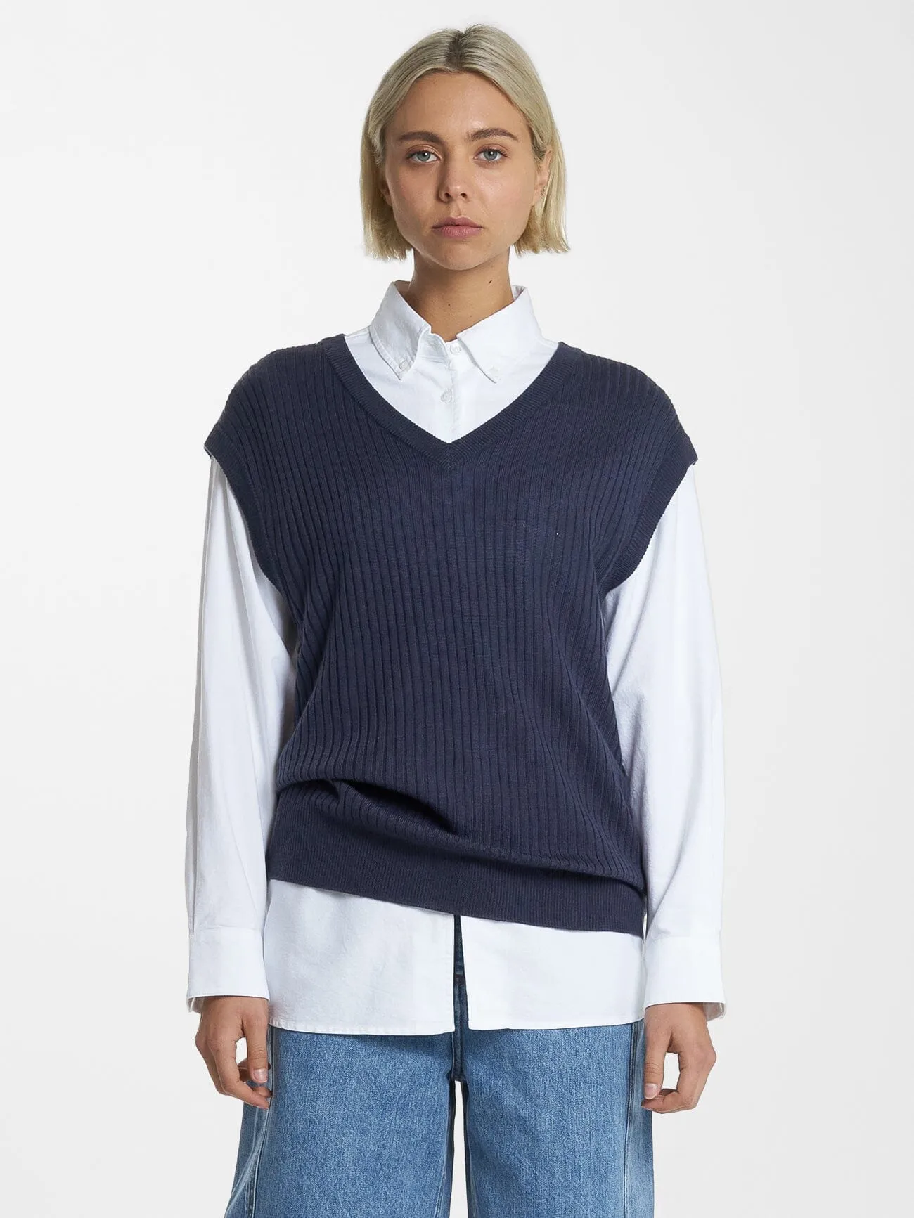 Endless Knit Vest - Station Navy sold by Thrills product image thumbnail 2