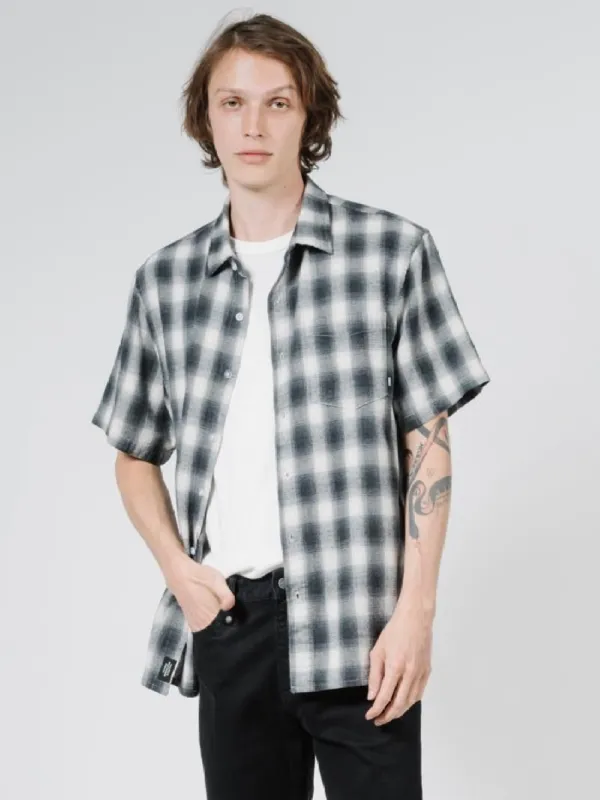 Angel Check Short Sleeve Shirt - Steel Grey sold by Thrills