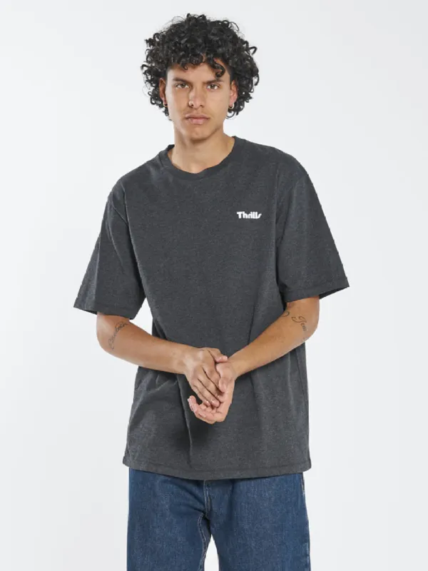 Thrills Limitless Oversize Fit Tee - Black Heather sold by Thrills