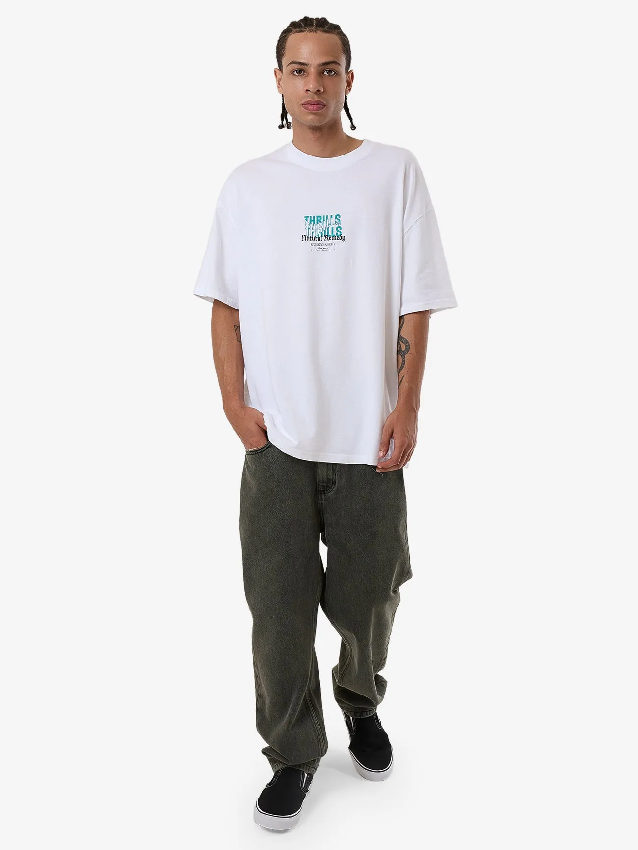 Natural Remedy Box Fit Oversize Tee - White sold by Thrills product image thumbnail 3