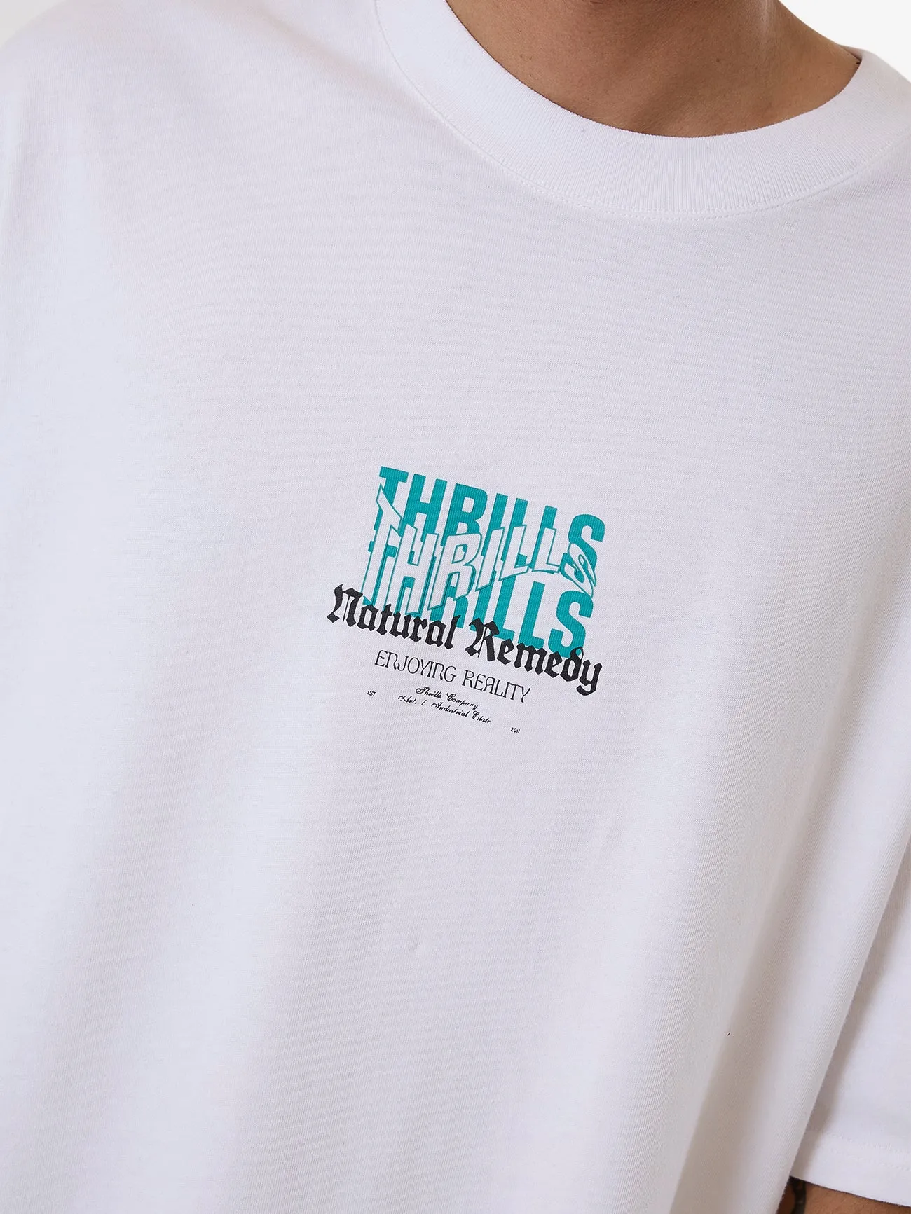 Natural Remedy Box Fit Oversize Tee - White sold by Thrills product image thumbnail 4