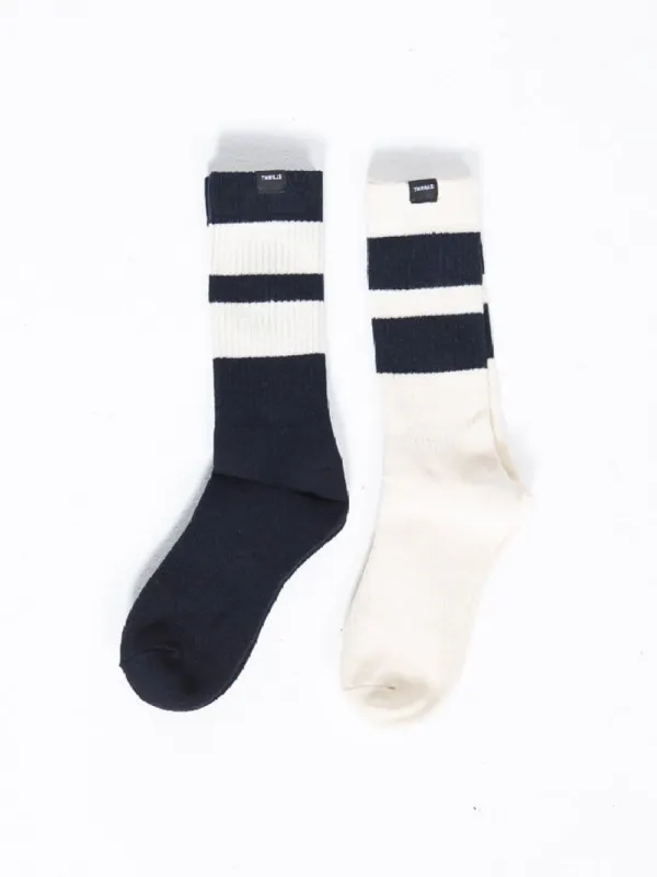 Thrills Territory 2 Pack Sock - Dark Navy/Unbleached sold by Thrills