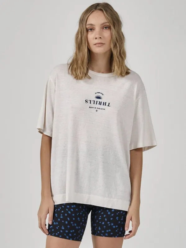 Wake Up in Paradise Hemp Box Tee - Bone sold by Thrills
