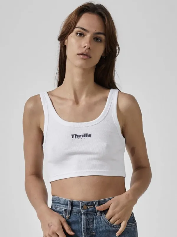 Paradox of Paradise Retro Crop Tank - White sold by Thrills