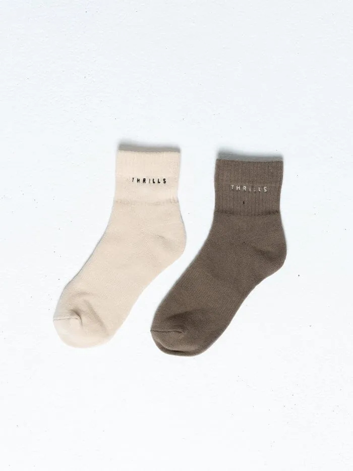Minimal Thrills 2 Pack Sock - Sage Grey - Aloe sold by Thrills