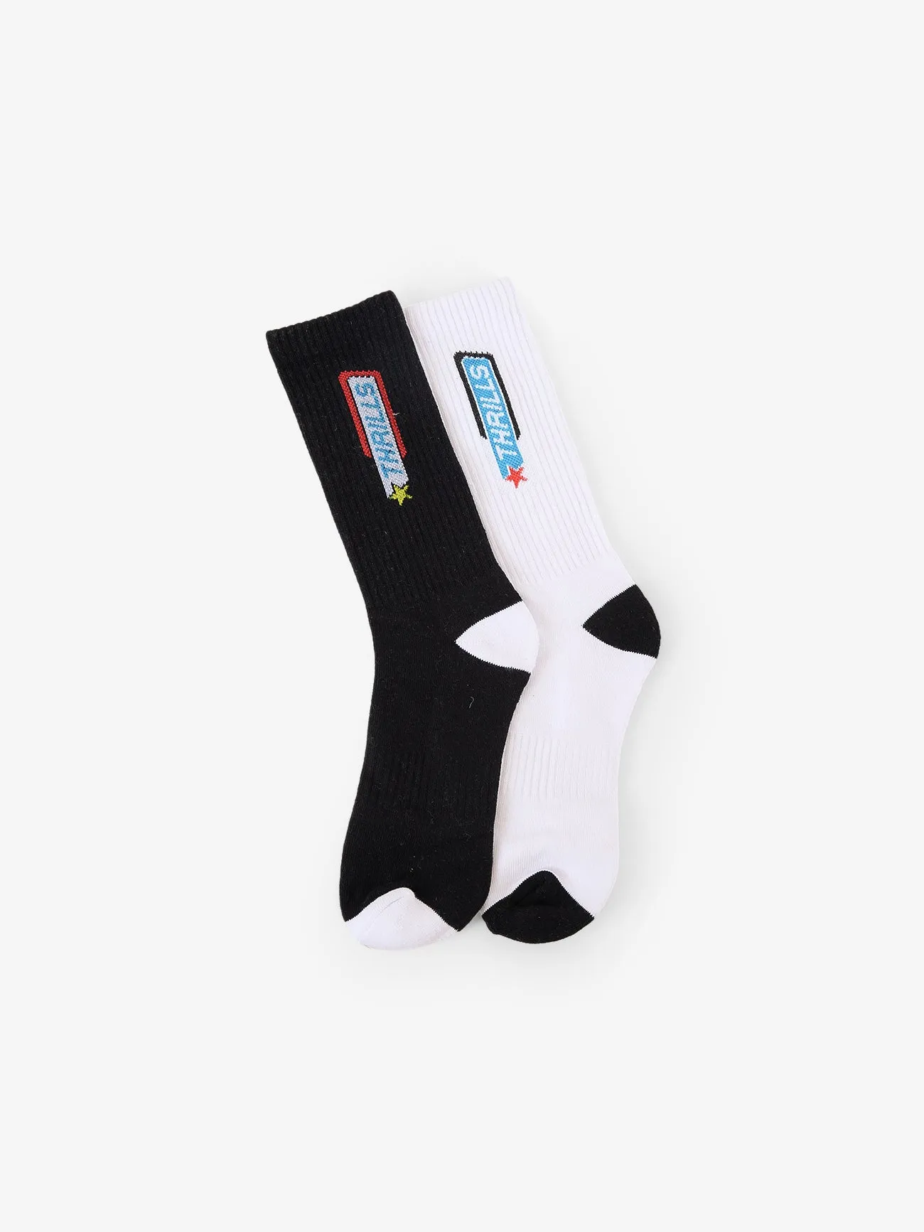 Lockstar 2 Pack Sock - Black - White sold by Thrills