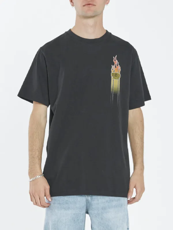 Flaming Dart Merch Fit Tee - Black sold by Thrills
