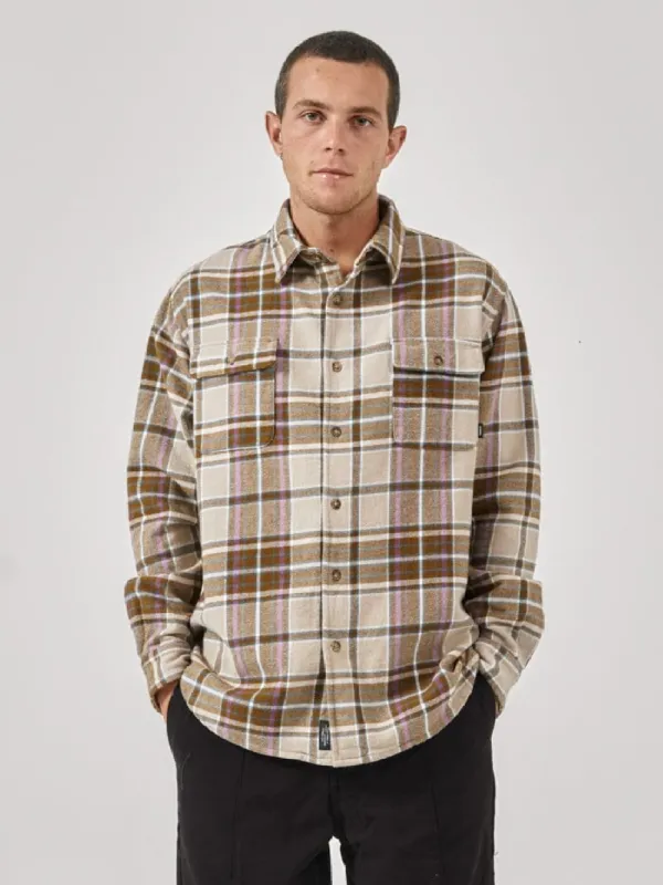 Coat Of Thrills Twill Flannel Shirt - Sandstone sold by Thrills