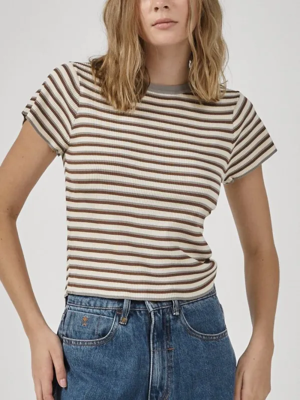 Only You Knit Baby Crop Tee - Overcast sold by Thrills